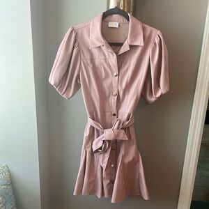 Fate Dusty Pink Faux Leather Dress 👗